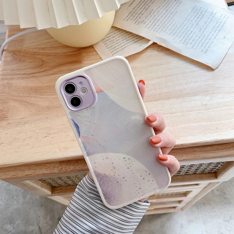 Creative Painted Planet Plating Lens iPhone Case