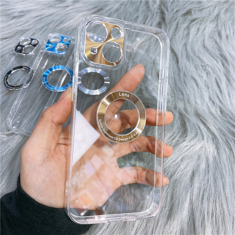 Transparent Luxurious Shiny Lens Protection Clear Couple iPhone Case
