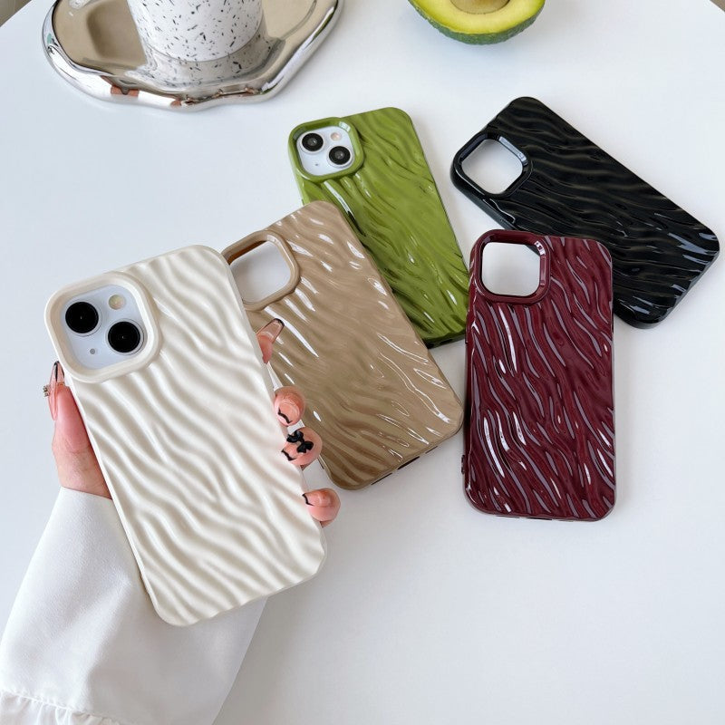 3D Fold Wave Ripple Pattern Compatible with iPhone Case