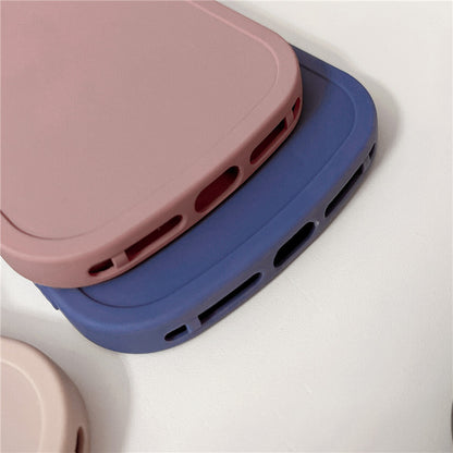 Coque arrière souple pour iPhone avec lentille de forme ronde de couleur unie