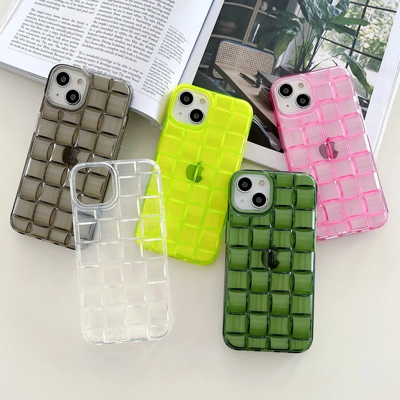Rejilla de tejido de cubos de hielo 3D compatible con iPhone Case