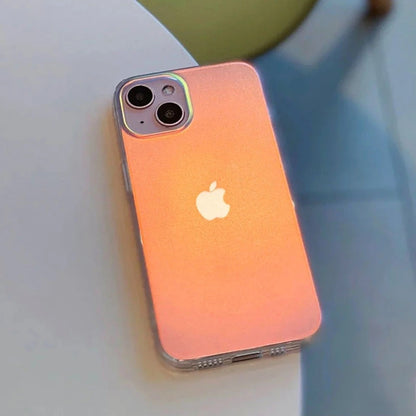 Transparent dégradé laser mat de luxe compatible avec la coque iPhone