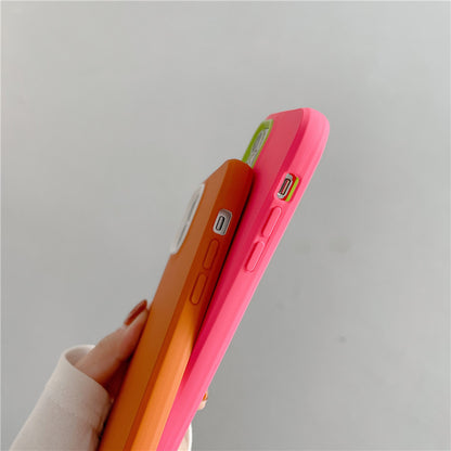 Funda de silicona para iPhone Teiple color caramelo