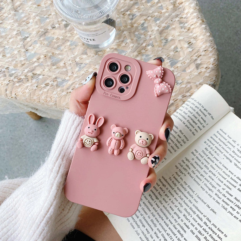 Vinilo o funda para iPhone 3D Cute Petty Girl Bear Soft