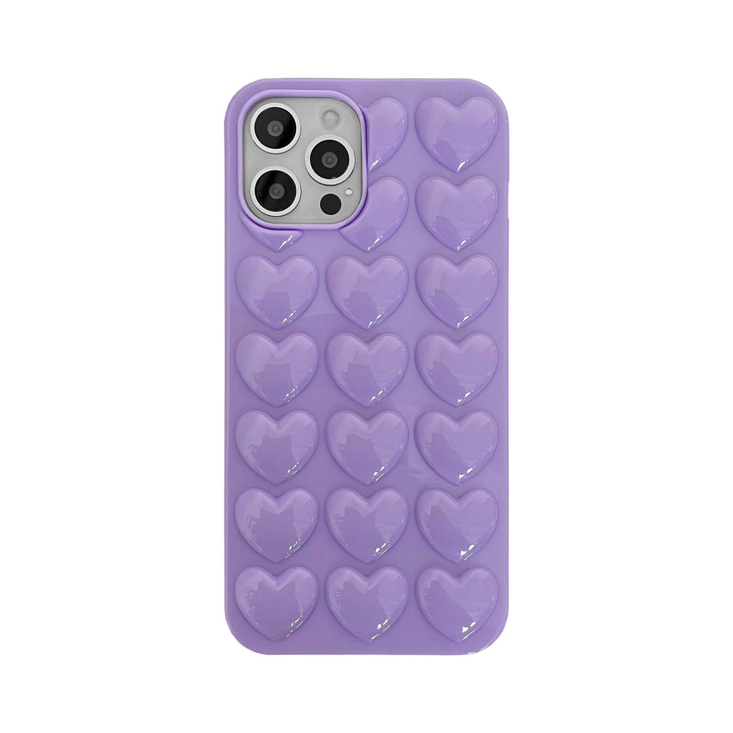 Coque et skin adhésive iPhone Candy Color 3D Love Heart Clear Silicone Couple