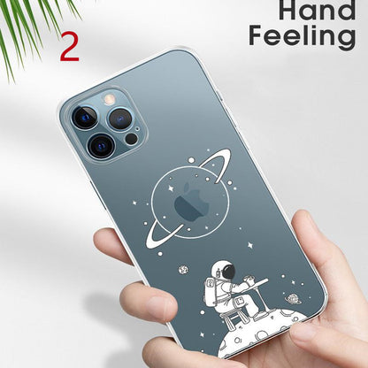 Dancing Astronaut On The Moon Clear iPhone Case
