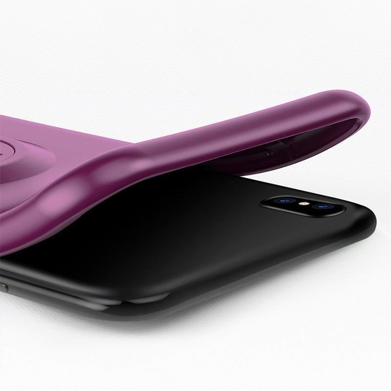 Funda de silicona para iPhone con soporte anticaída ultrafino de color sólido