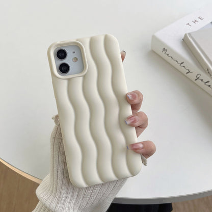 3D Wave Curly Stripe Pattern Antichoc Compatible avec la coque iPhone