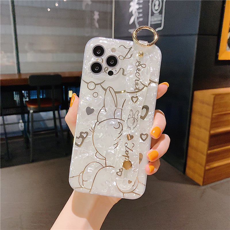 Cute Cartoon Mouse Bronzing Golden Printed Mouse Wristband iPhone Case