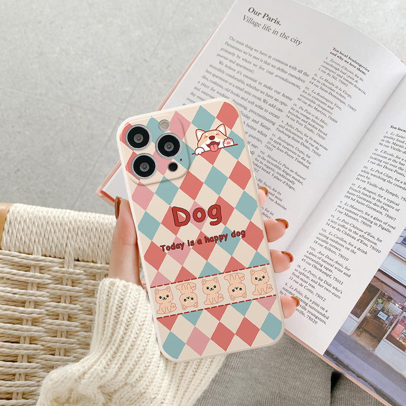 Cute Dog Grid Compatible con iPhone Case