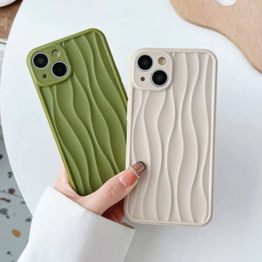 3D Electroplate Wave Fold Stripe Compatible with iPhone Case