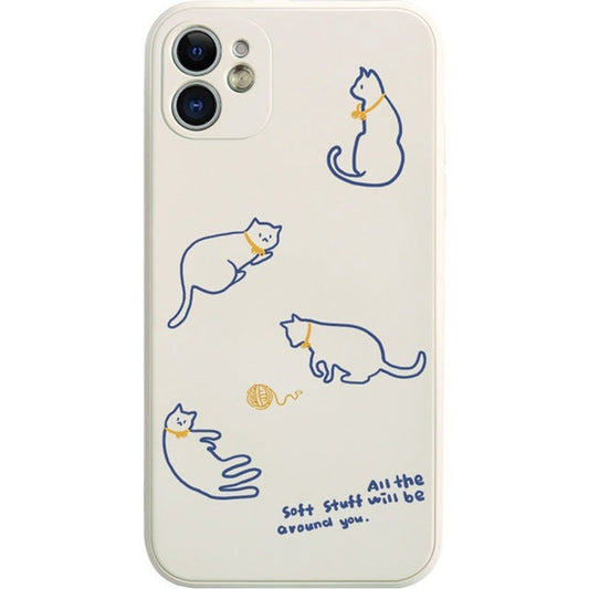 Canard de chat de dessin animé mignon de couple Coque et skin adhésive iPhone
