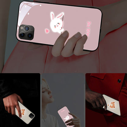 L'appel entrant d'ours de lapin de dessin animé mignon allume le verre de Temne Capred Coque et skin adhésive iPhone