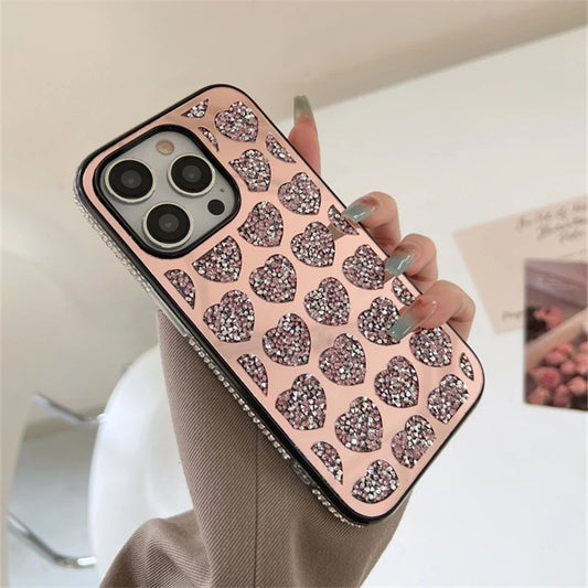 Love Heart Diamonds Shockproof Silicone Compatible with iPhone Case