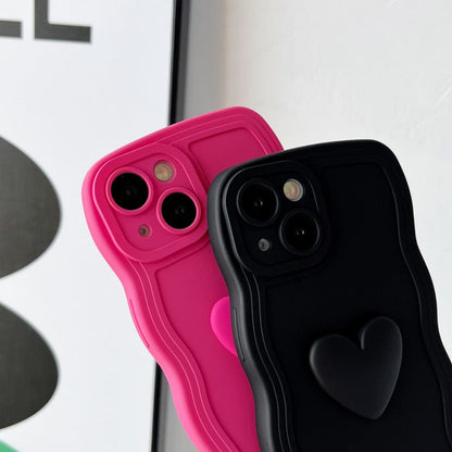 Love Heart Wave Frame Shockproof Soft Compatible with iPhone Case