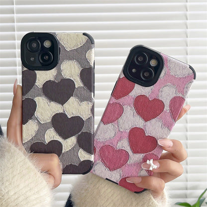 Coeur d'amour mignon compatible avec la coque iPhone