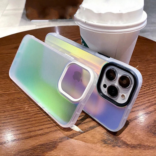 Antichoque Láser Mate Transparente Compatible con iPhone Case