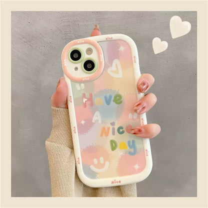 Cute Love Heart Flowers Silicone Antichoc Compatible avec la coque iPhone