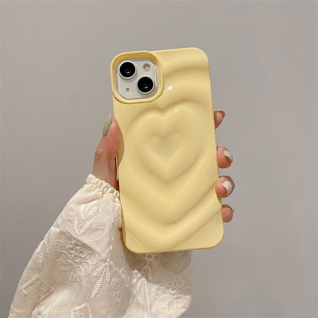 Couleur de bonbon d'amour de coeur mignon 3D compatible avec le cas d'iPhone