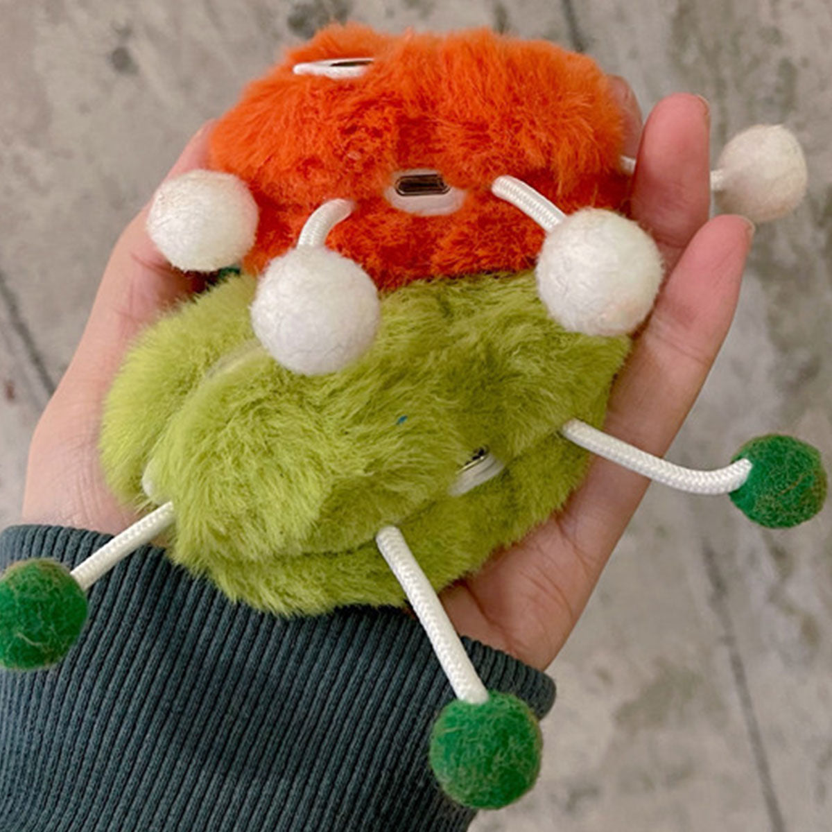 3D Plush Hairy Cartoon Case for AirPods 1st 2nd 3rd generation AirPods Pro Knitted Hat Doll Style Shockproof AirPods Case