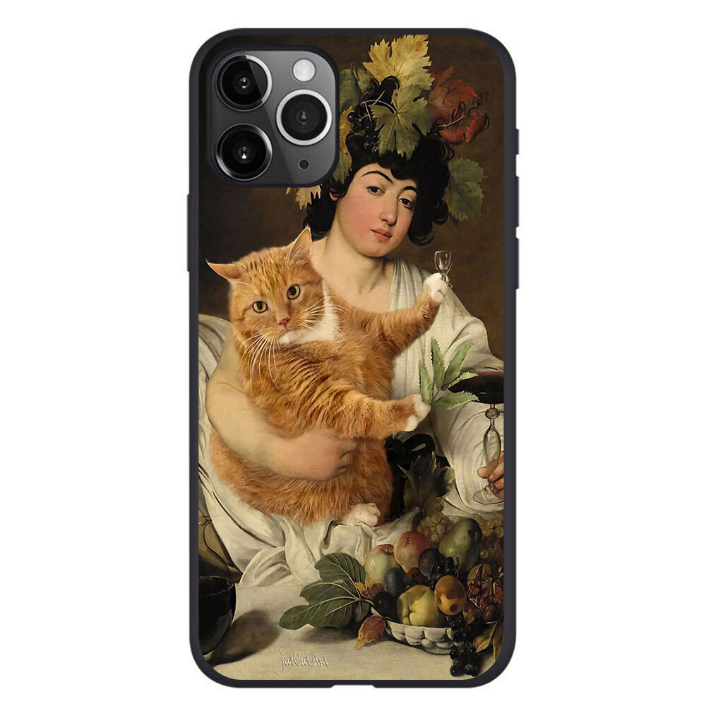 Art Oil Painting Orange Cat Retro Style  iPhone Case