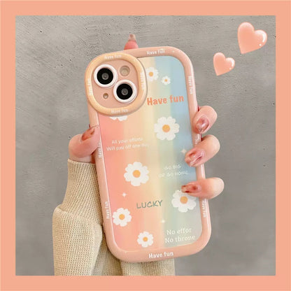 Cute Love Heart Flowers Silicone Antichoc Compatible avec la coque iPhone