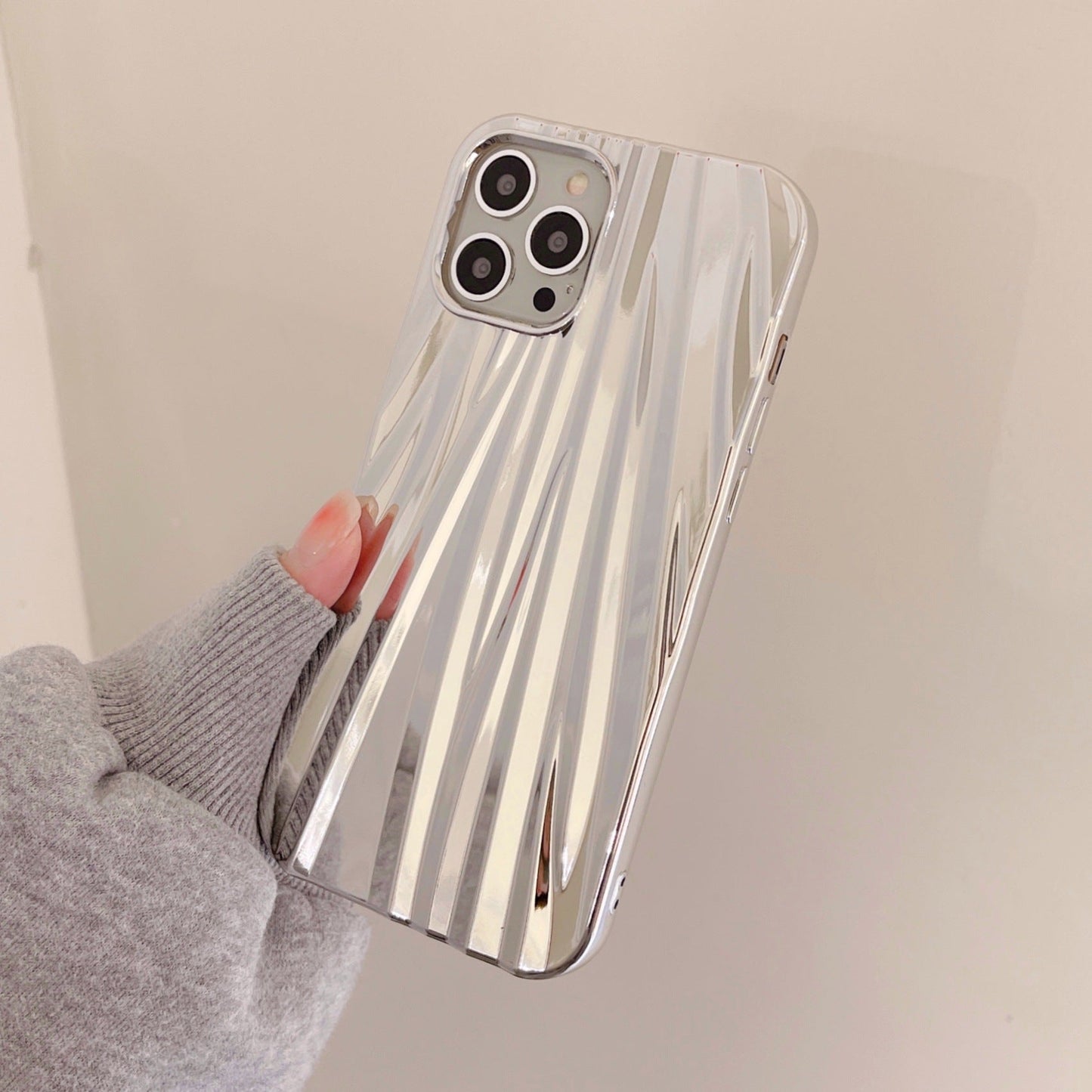 Metal Wrinkle Pattern Compatible with iPhone Case