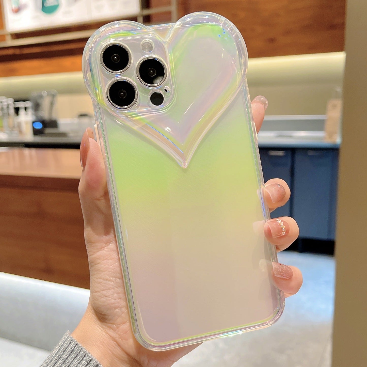 Caméra laser 3D Love Heart compatible avec la coque iPhone