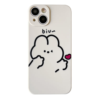 Cute Cartoon Bear Rabbit Bunny Couples Matching Soft Compatible with iPhone Case