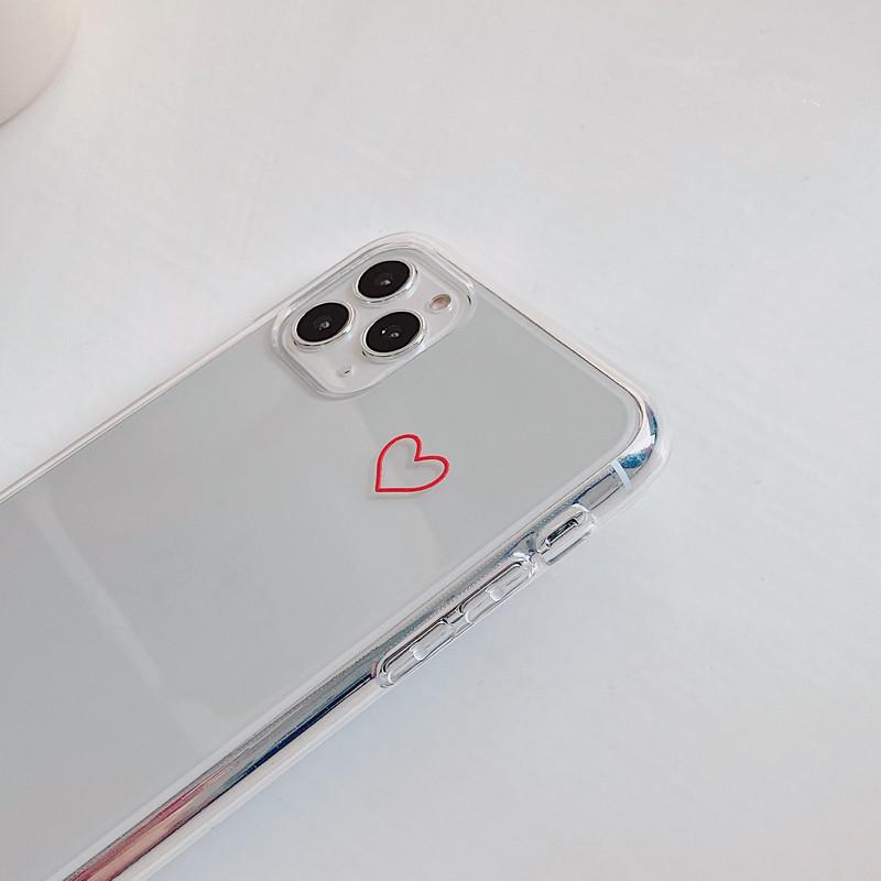 Vinilo o funda para iPhone Simple Hollow Love Heart Transparente Suave