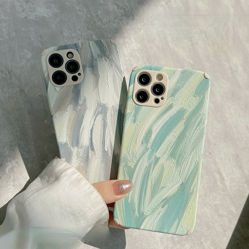 Oil Painting Feather Pattern Soft iPhone Case