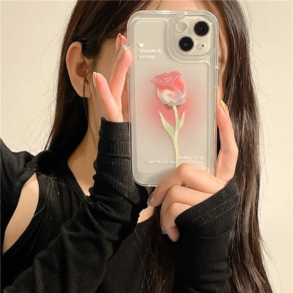 Fashion Tulip Rose Flower Soft Antichoc Compatible avec la coque iPhone