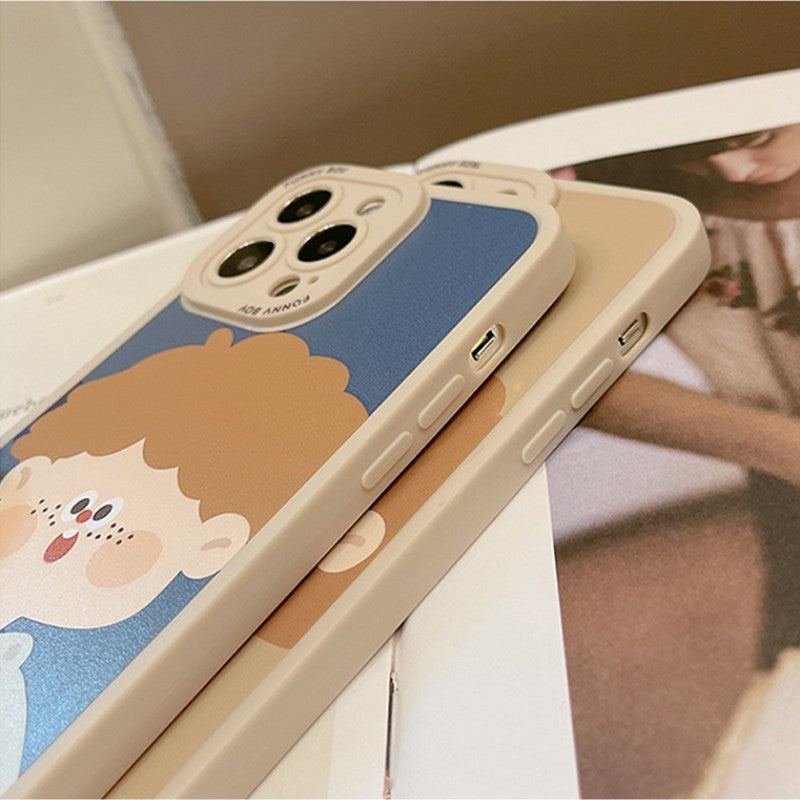 Cute Cartoon Couple Soft Compatible with iPhone Case
