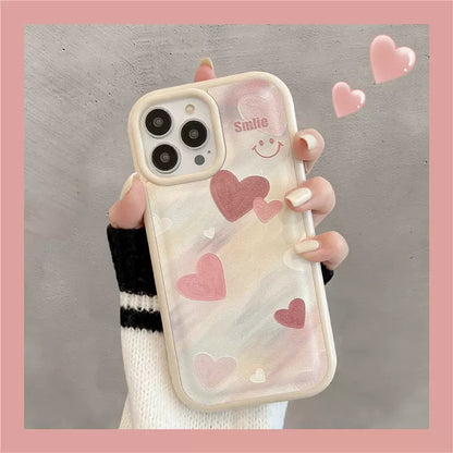 Graffiti Love Heart Smile Face Shockproof Compatible with iPhone Case