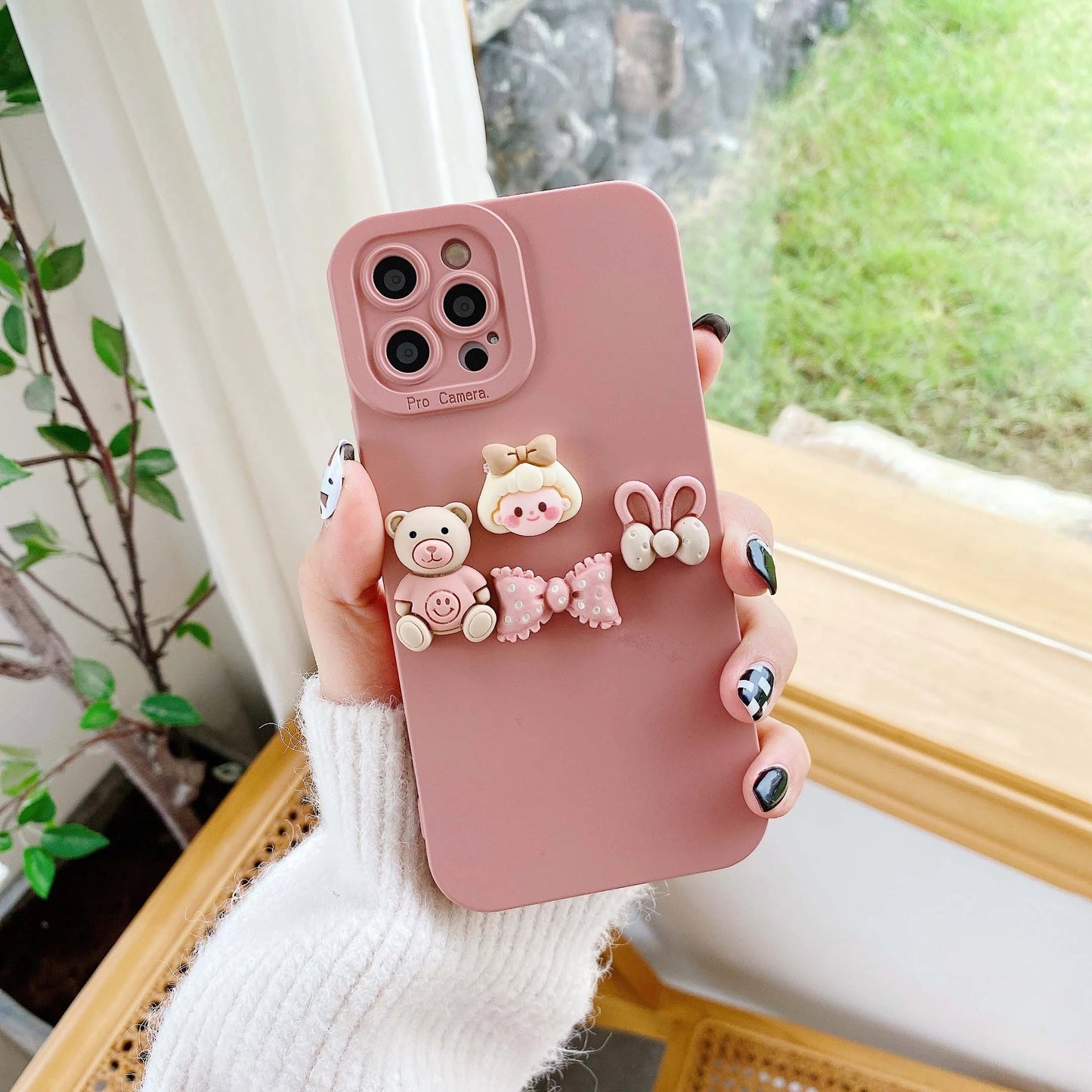 Coque souple pour iPhone 3D Cute Petty Girl Bear