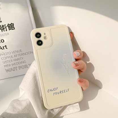 Cute Art Flower Silicone Soft iPhone Case