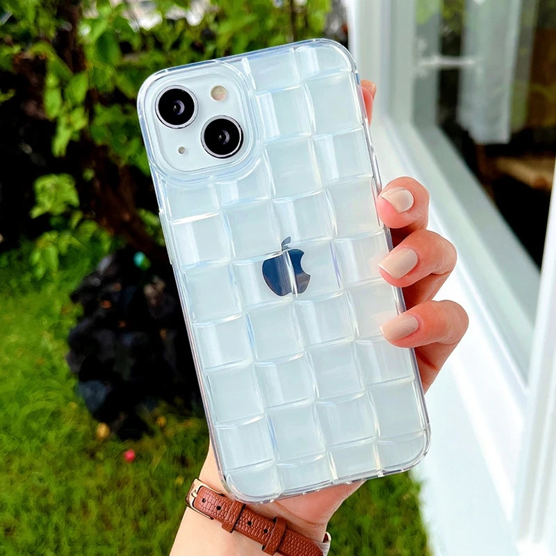 Rejilla de tejido de cubos de hielo 3D compatible con iPhone Case