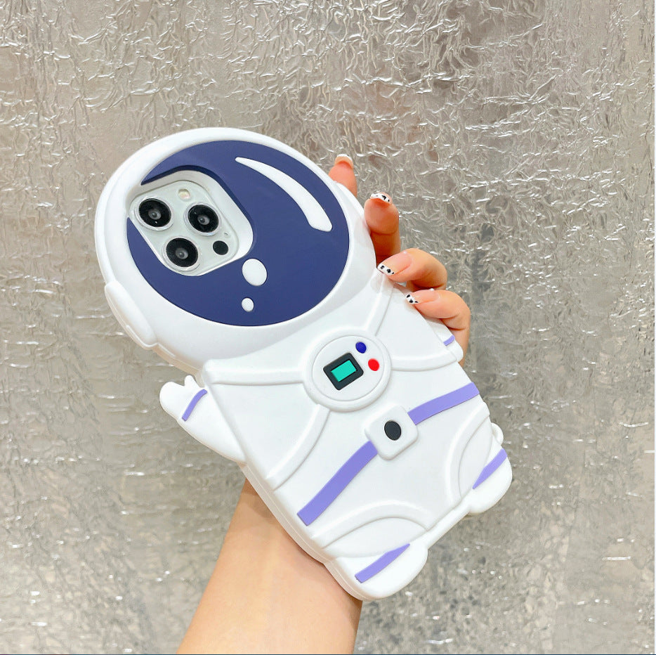 3D Astronaut Pattern Silicone Soft Shockproof Compatible with iPhone Case