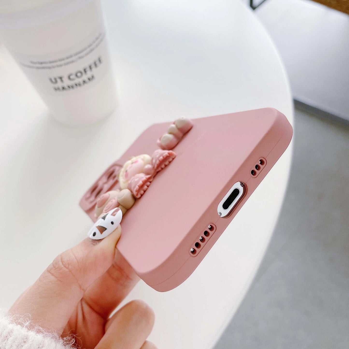 3D Cute Petty Girl Bear Soft iPhone Case