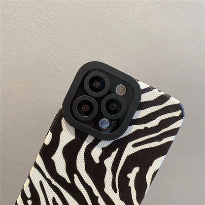 Silicone souple antichoc Zebra Stripe compatible avec la coque iPhone