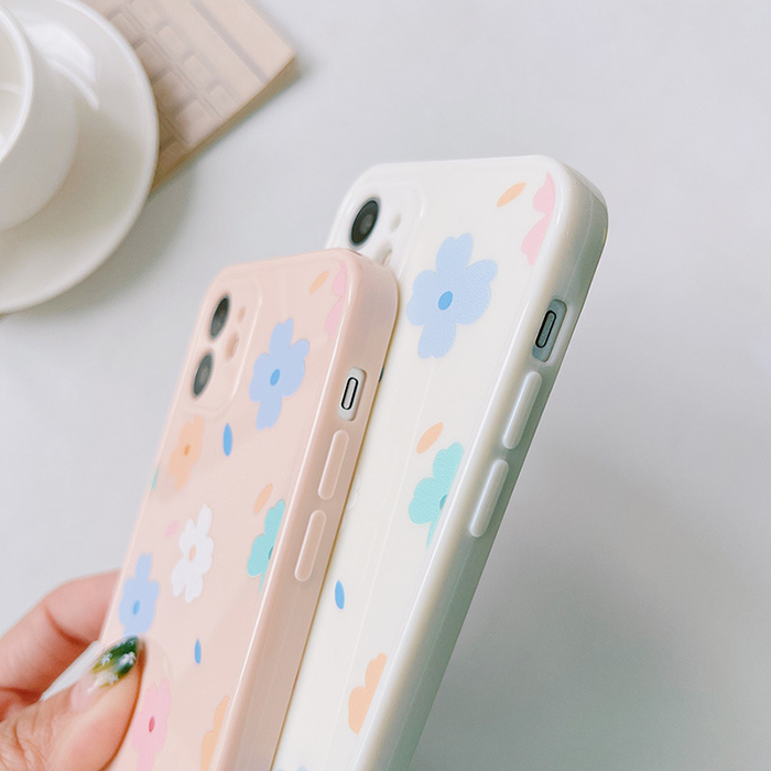 Cute Flower Square Edge Soft iPhone Case