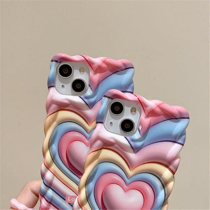 Rainbow Love Heart Compatible with iPhone Case