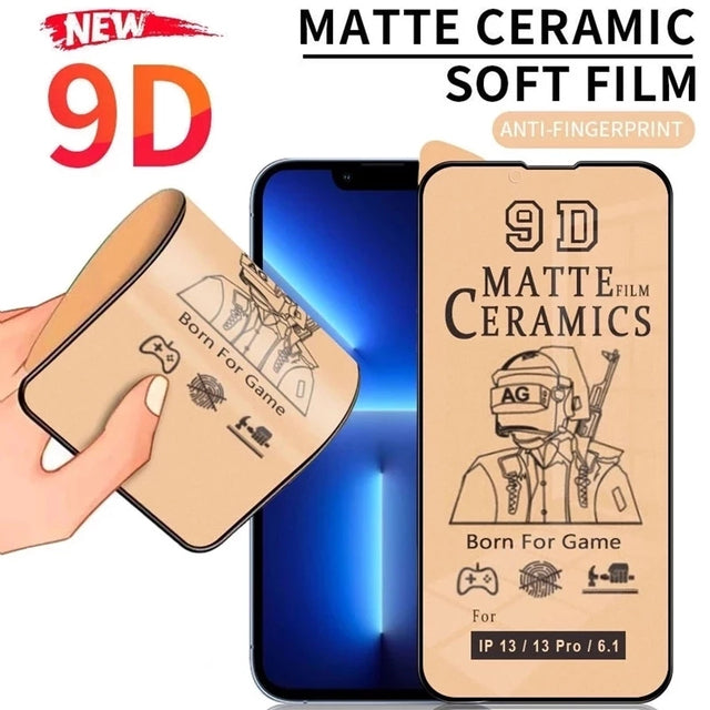 4 piezas de película de cerámica mate suave compatible con protectores de pantalla de iPhone. 