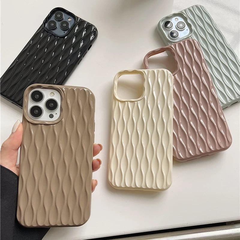 Luxury 3D Wrinkle Glitter Soft Silicone Compatible with iPhone Case