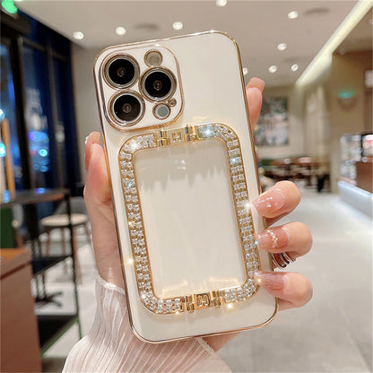 Luxury Rhinestone Metal Standr Holder Plating Compatible with iPhone Case