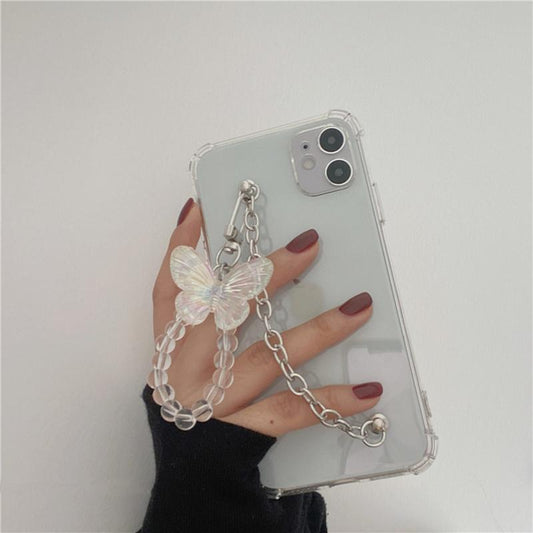 Bracelet pendentif papillon Coque souple et transparente pour iPhone