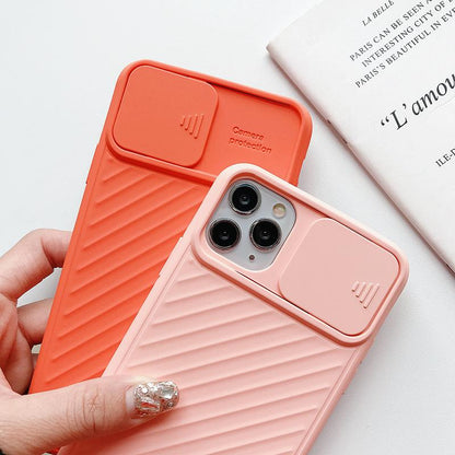 Candy Color Slide Camera Lens Protection Soft iPhone Case