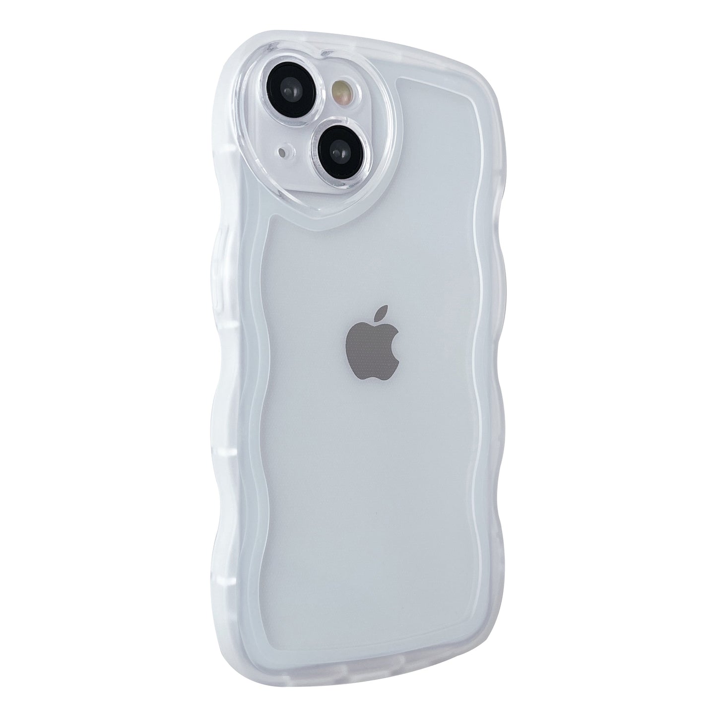 Cute Love Heart Camera Forma de onda rizada Clear Soft Compatible con iPhone Case