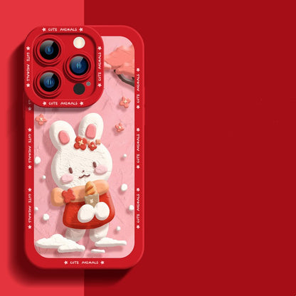 Cartoon Animal Silicone Soft Shockproof Compatible with iPhone Case
