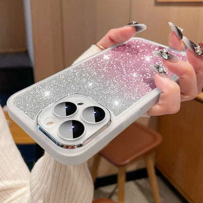 Funda de lujo transparente a prueba de golpes con purpurina suave compatible con iPhone